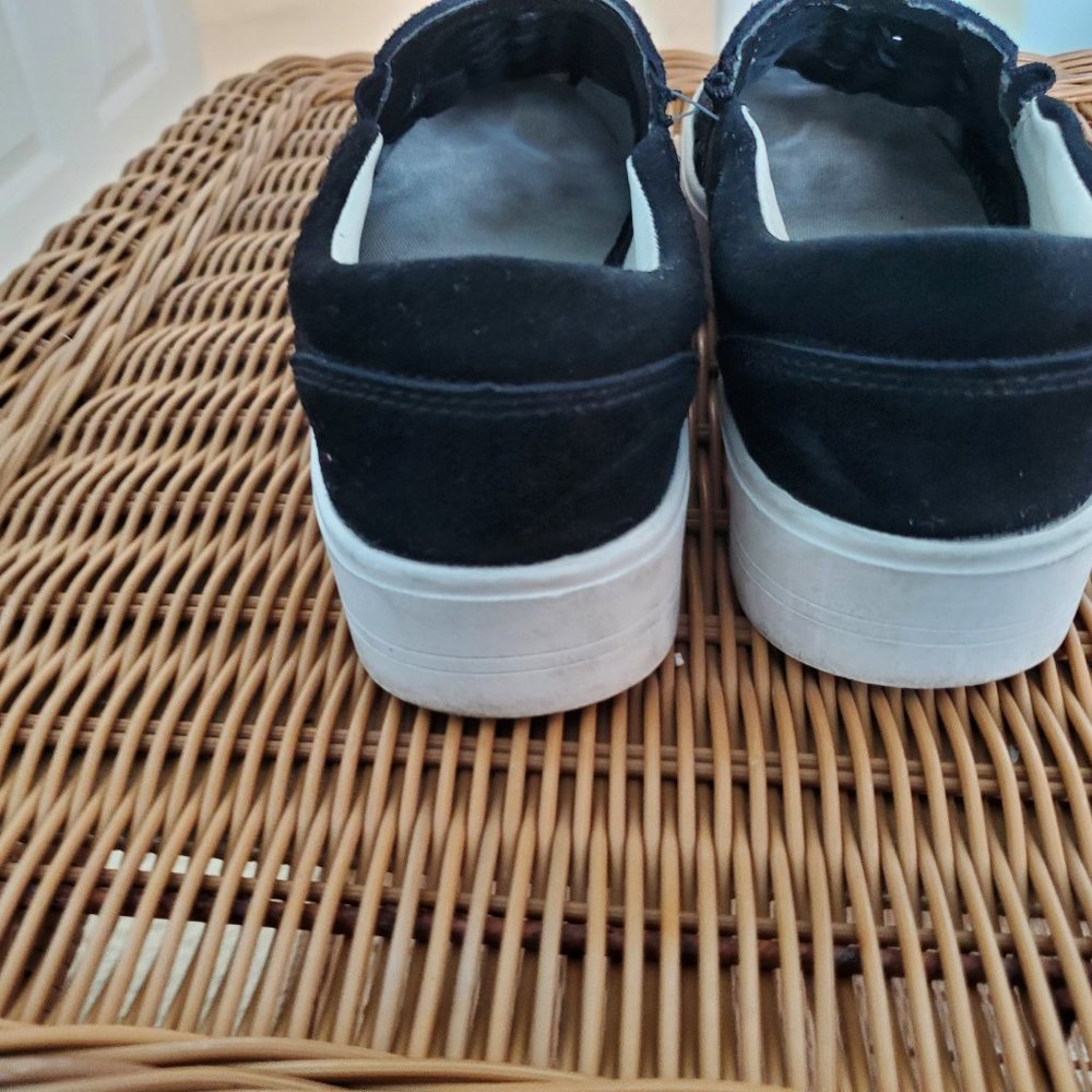 Marc Fisher Vented Design Black Suede Slip Ons